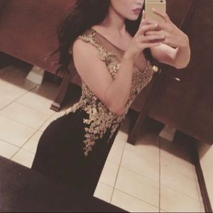 Long black and gold dress